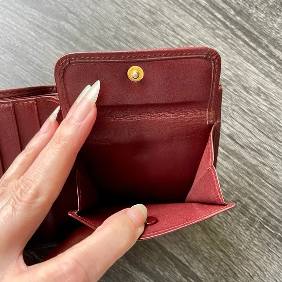Cartier Burgundy Leather Compact Wallet EUC - Picture 3 of 8